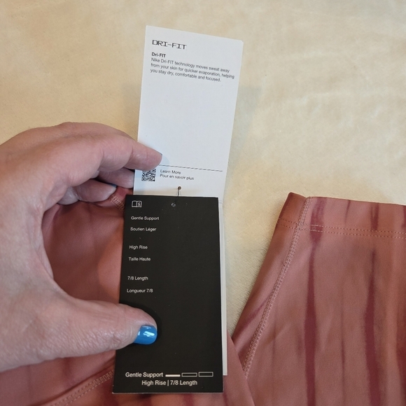 Nike One Dri-FIT Women's Training Leggings Pecan / Rose Clay (FZ7272-634) XS New - Picture 3 of 13